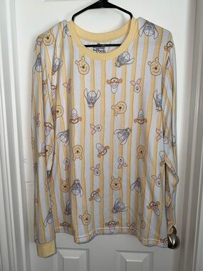 Winnie the Pooh Yellow Stripe Character Pajama Set